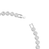 Una Angelic Tennis necklace, Round cut, White, Rhodium plated